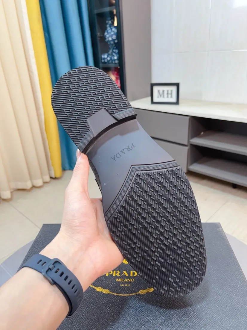 Men's shoes 💰540🌹🌹【PRADA Leather Shoes】Top purchasing agency Original imported Italian custom-made open-edge beaded cowhide leather surface, fully imported water-dyed breathable cowhide lining, original factory special molded sole super comfortable, size: 38-44